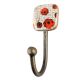 Red Flower Square Ceramic Iron Wall Hook